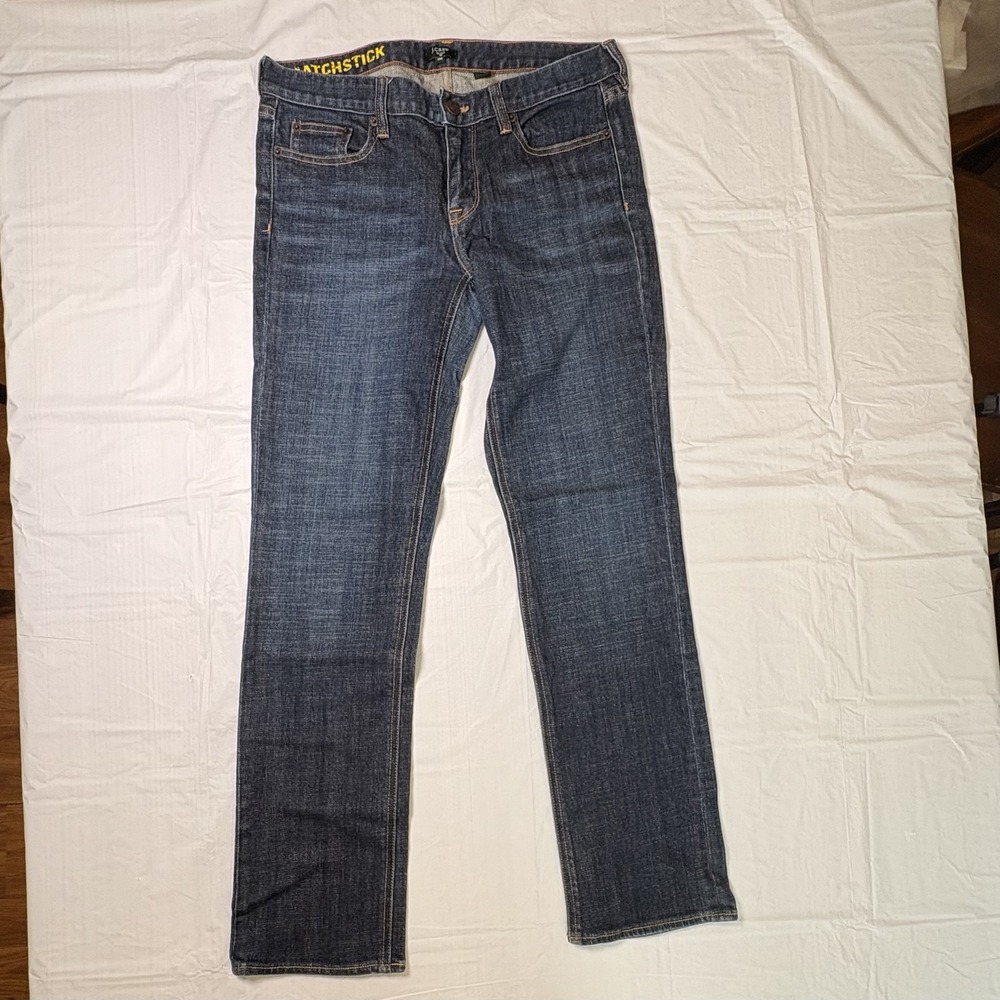 J Crew womens denim jeans, dark blue, matchstick, size 29S, straight leg